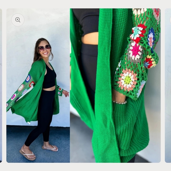 Blakely Boho Crochet Sleeve Long Line Cardigan - Picture 1 of 7